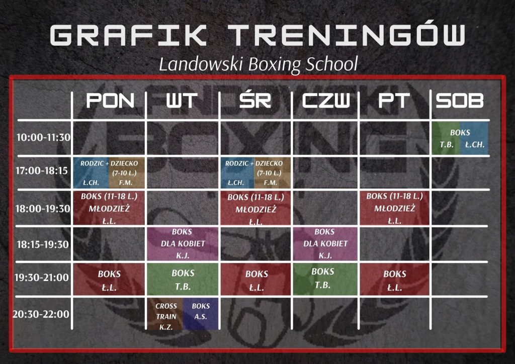 Grafik treningów Landowski Boxing